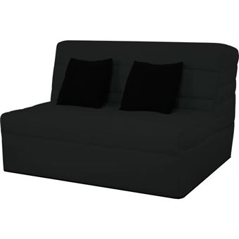 Banquette bz los angeles 140 x 190, matelas dunlopillo, coton gris