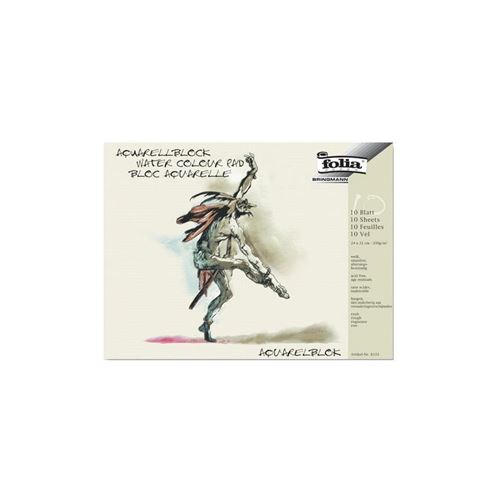 folia Bloc aquarelle, rugueux, 180 x 240 mm, 200 g/m2, blanc