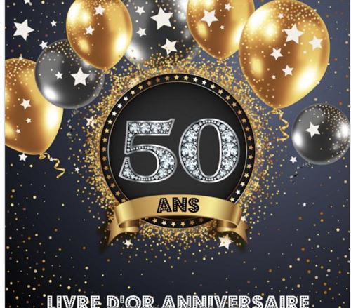 Livre d'Or 50 Ans Anniversaire Livre de Signature et de Messagerie d'anniversaire