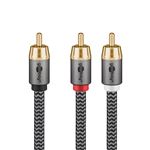 Câble Y Cordial Jack Stéréo 6.35mm Vers 2 RCA Mâles - 3 Mètres Noir