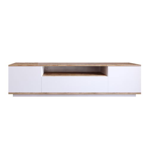 HABITAT ET JARDIN Meuble TV en bois ""FR7"" - 180 x 44 x 44 cm - Pin atlantiqueBlanc