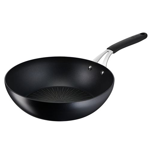 Non Communiqué Noir Poêle Wok Tempra Antiadhésif 28 Cm - Lagostina - Aluminium