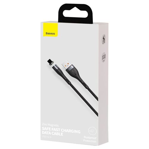Câble de charge magnétique BASEUS CALXC-KG1 USB vers iP 2.4A 1m noir