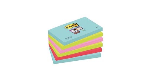 Bloc super sticky 76 x 127 mm miami x 6