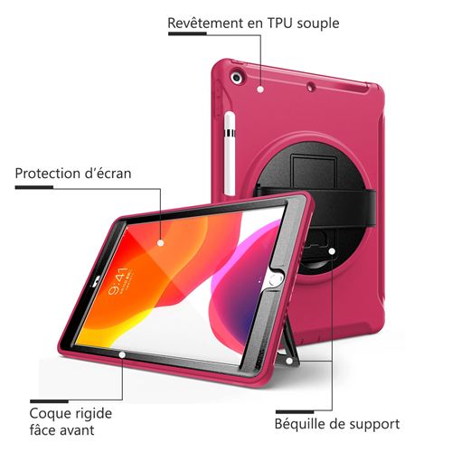 Coque Protection Intégrale Support (Rose) pour Tablette Apple iPad 9 10.2  (2021) - Housse Tablette - Achat & prix