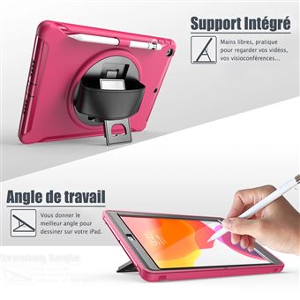 Coque Protection Intégrale Support (Rose) pour Tablette Apple iPad 9 10.2  (2021) - Housse Tablette - Achat & prix