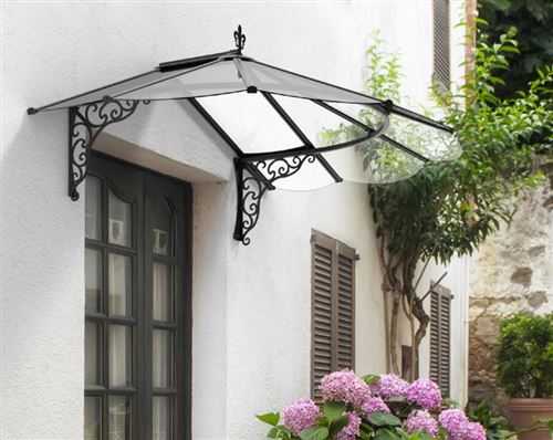 Marquise transparente 125x174,5cm noir Palram 704742