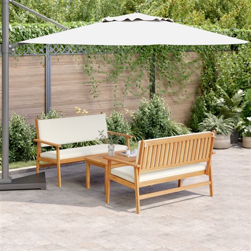 vidaXL Gartensofa-set 3 Stk. 4-Sitzanzahl Braun Massivholz Akazie