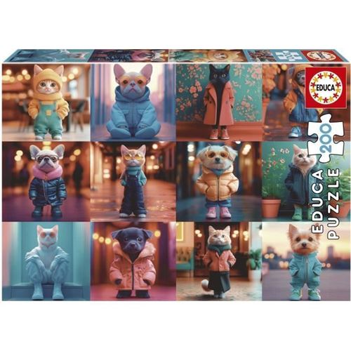Puzzle animaux fashion 200 pieces - Educa