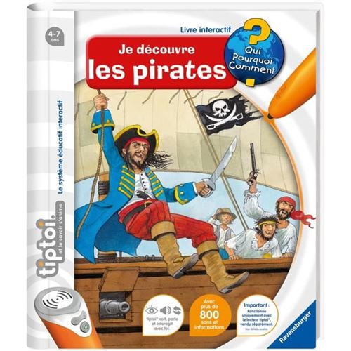 tiptoi, Livre interactif, Je découvre les pirates, 4 ans, 13099004, Ravensburger