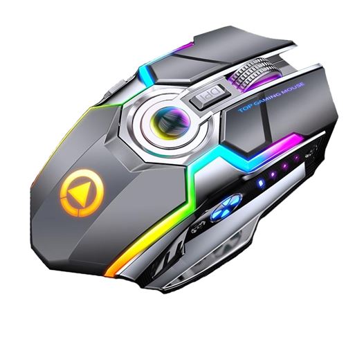 Non Communiqué Noir Souris Gaming Sans Fil Rechargeable 7 Boutons Rgb Silencieuse Haute Précision Yonis