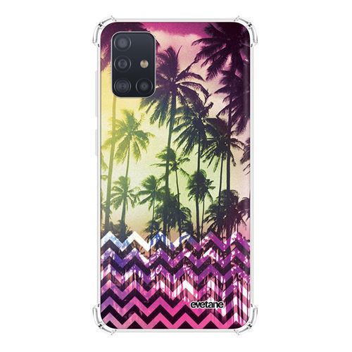 Coque pour Samsung Galaxy A51 5G anti-choc souple avec angles renforcés transparente Palmiers [Evetane®]