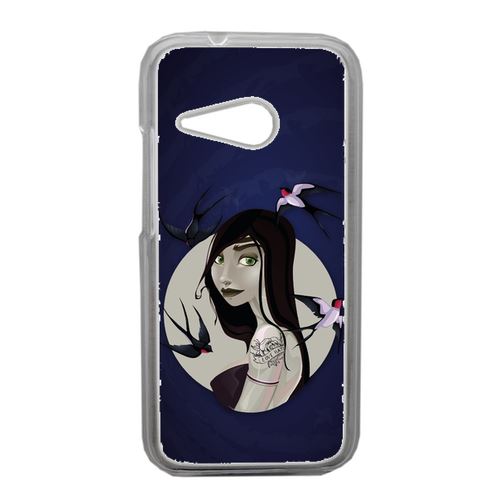 Coque Illustration Fond Bleu Fonc Compatible Htc One Mini 2 Transparent