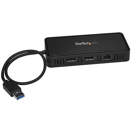 StarTech.com Station d'accueil USB 3.0 double affichage DisplayPort 4K 60Hz pour PC portable - 2x DP 4K 60Hz ou 1x DP 5K 60Hz - Station d'accueil - USB - 2 x DP - GigE
