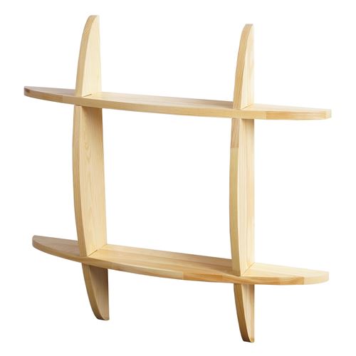 Étagère Nantes, étagère suspendue, bibliothèque, 60x60x12cm ~ pin