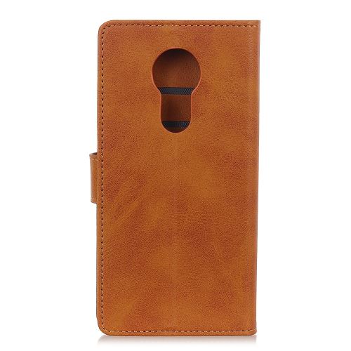 Etui en PU support mat marron pour votre Motorola Moto G7 Power