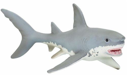 Safari jeu animal requin blanc junior 18 x 7,5 cm blanc/gris