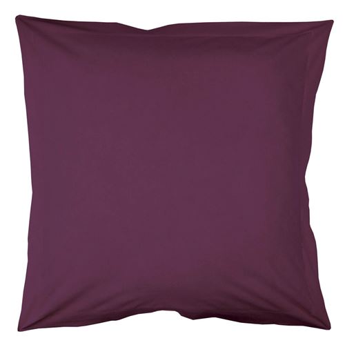 Taie d'oreiller volant plat 63 x 63 cm uni 57 fils lina + point bourdon Myrtille