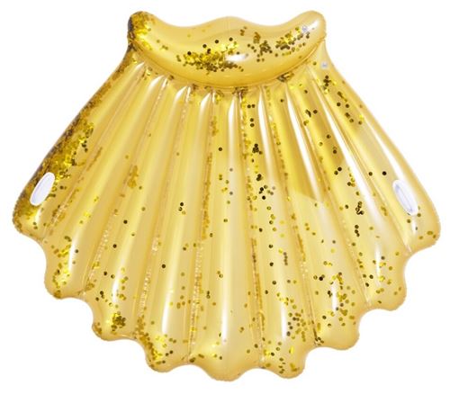 Jilong matelas d'air coquille pailletée 172 x 165 cm or