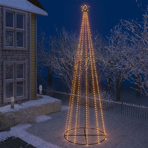 vidaXL Sapin de Noël cône 752 LED blanc chaud 160x500 cm