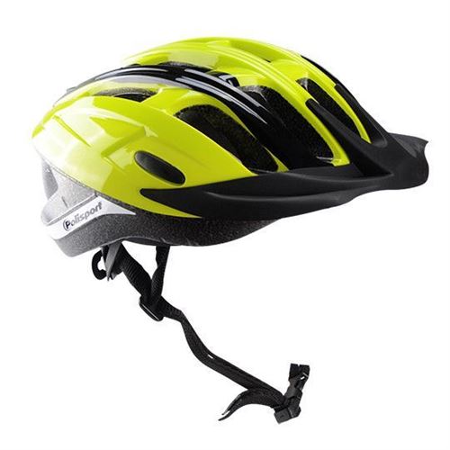 Casque route/vtt polisport ride in jaune fluo/noir in-mold avec reglage occipital 58/62