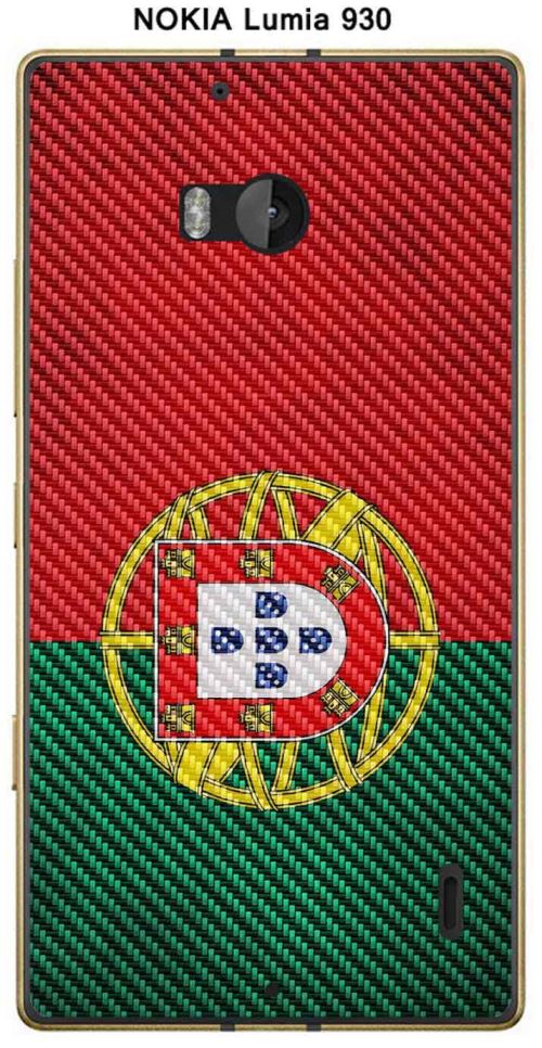 Coque Nokia Lumia 930 design Drapeau Portugal vintage effet Carbone