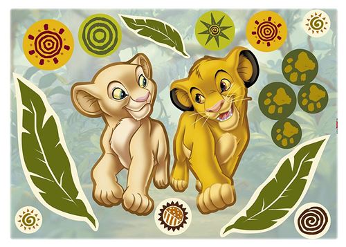 Komar 14040h Disney Simba et Nala Freestyle Sticker Deco – Multicolore (17 pièces)