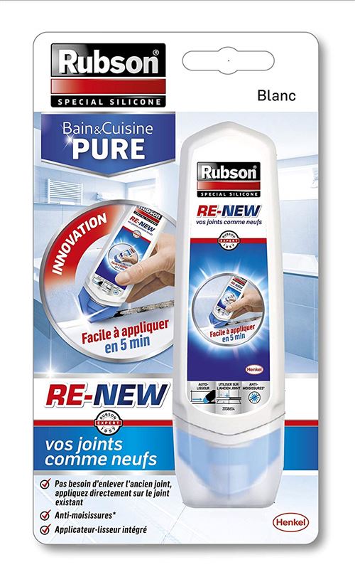 Rubson Mastic Sanitaires Bain & Cuisine Pure/ Re-New - Tube de 100 ml - Blanc