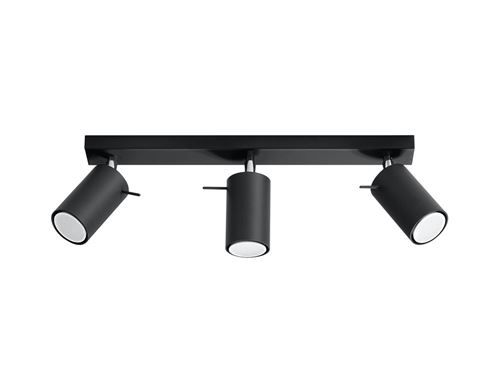 Plafonnier 3 lampes design RANDY - acier - noir