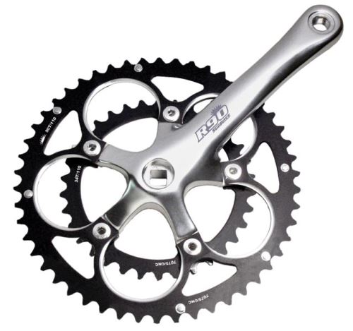 Pédalier Double Route SunRace FCR9F 34 / 50T Noir / Argent