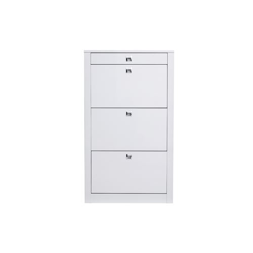 Miliboo Meuble à chaussures design blanc laqué brillant L70 cm DEVA