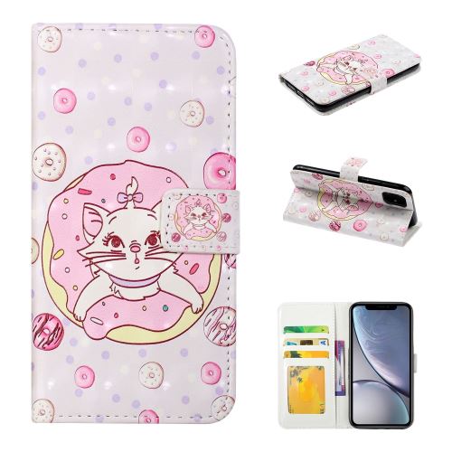 Etui en PU décor spot avec support beignets pour votre Apple iPhone XR (2019) 6.1 pouces