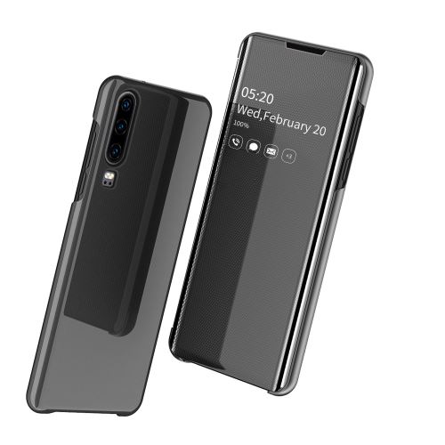 Etui en PU surface de la peau miroir noir pour votre Huawei P30
