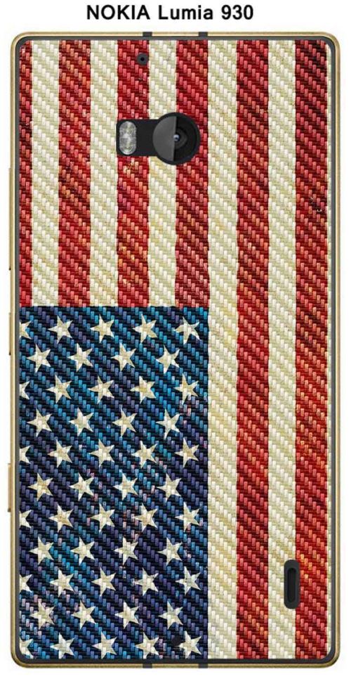 Coque Nokia Lumia 930 design Drapeau USA vintage effet Carbone