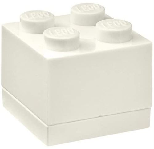 Lego Mini Pierre De Rangement 4 Plots 4,6 X 4,3 Cm Polypropylène Blanc