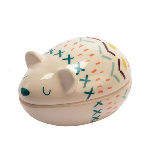 Petite boite à dents de lait beige en forme de souris