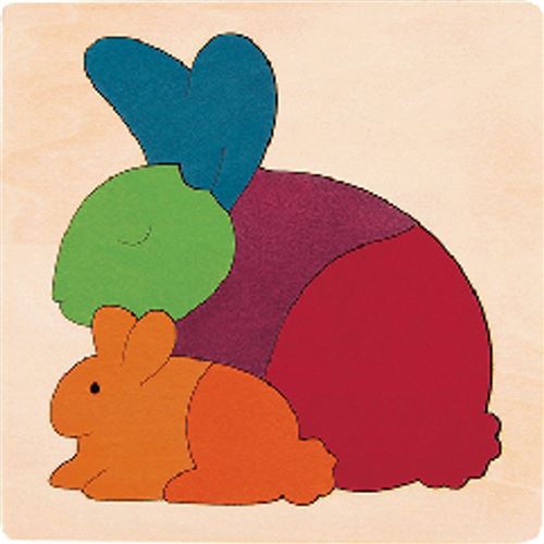 Hape puzzle en bois Rainbow lapin junior blanc 7-pièces