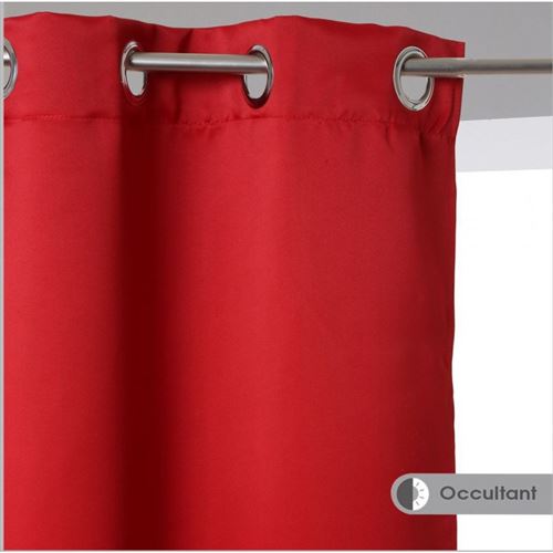 2 Rideaux Occultant - 240 x 135 cm. - Rouge