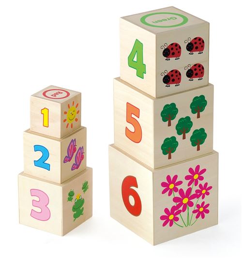 Viga Toys cube empilable 6 pièces multicolore