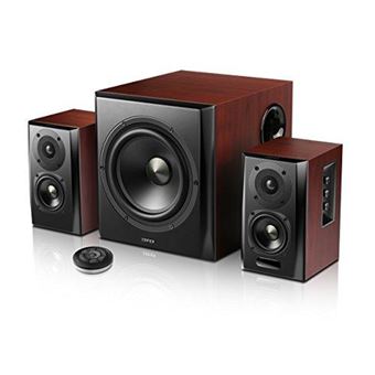 Enceinte bibliothèque Edifier S350DB Kit d'Enceintes 150 W Noir/Bois