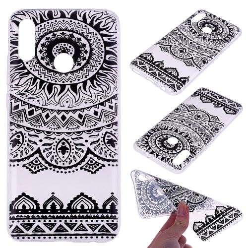 Coque en TPU motif d'impression dentelle noire pour votre Huawei P Smart (2019)/Honor 10 Lite