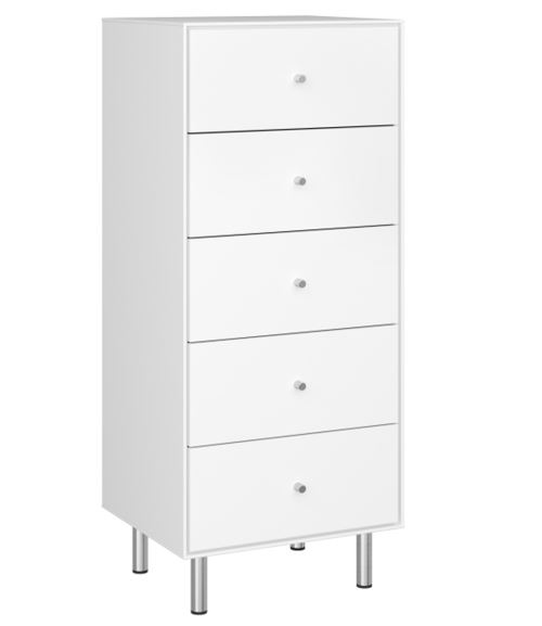 Meuble chiffonnier coloris extra blanc - 111.3 x 47 x 40 cm -PEGANE-