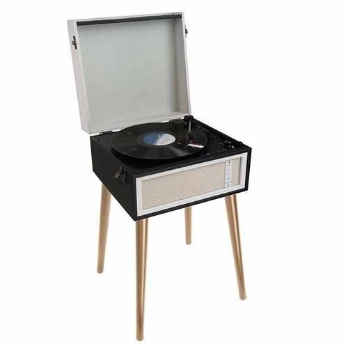 Clip Sonic Technology TES190N Tourne disque Bluetooth Noir/Beige