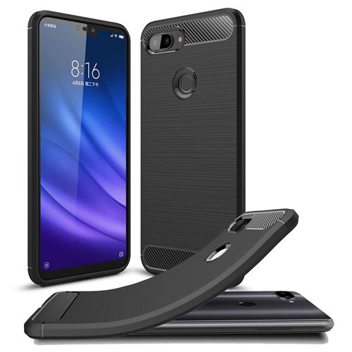 Xiaomi Mi 8 LITE Coque de Protection TPU brossée Carbon Fiber Antichoc Xiaomi Mi 8 LITE 2018 - Accessoires Pochette Exceptional Case