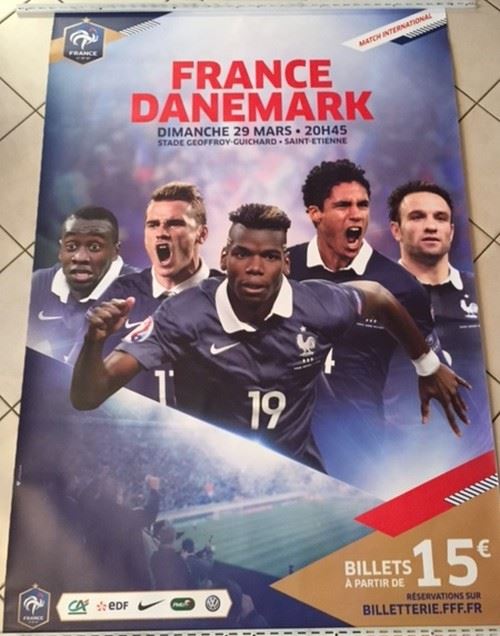 FOOT - France Danemark - 120x175 cm - AFFICHE / POSTER