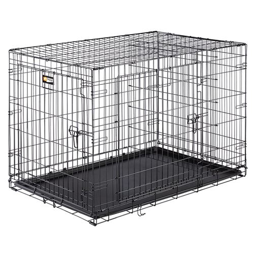 Ferplast Cage de transport pliable pour chiens DOG-INN 105, enclos pour chiots, transport en métal séparation inclus, porte double avec fermeture de sécurité, 108,5 x 72,7 x h 76,8 cm Noir