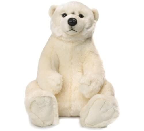 WWF - Peluche Ours Polaire - Peluche Réaliste avec de Nombreux Détails Ressemblants - Douce et Souple - Normes CE - Assis - Hauteur 47 cm