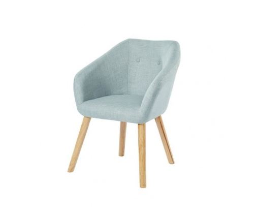 Hilda fauteuil - tissu bleu ciel - scandinave - l 62 x p 60 cm