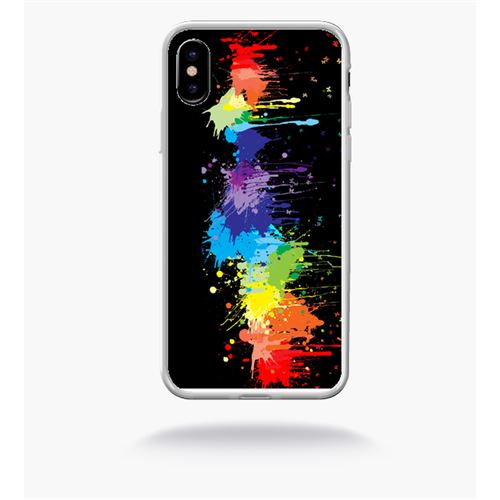Coque pop art color smash compatible apple iphone x bord transparent