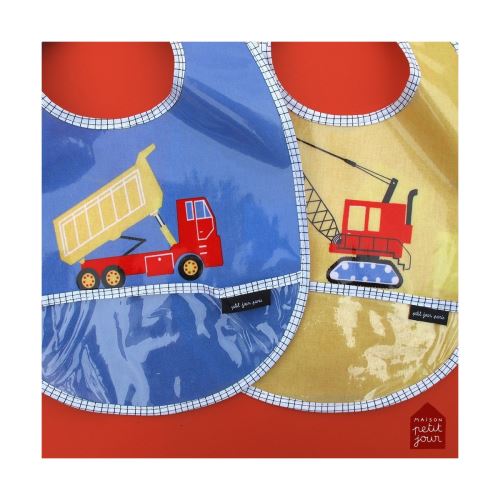 Lot de 2 bavoirs assortis Chantier Petit Jour Paris Multicolore